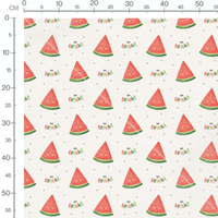 Tissu - Pastèques souriantes et texte