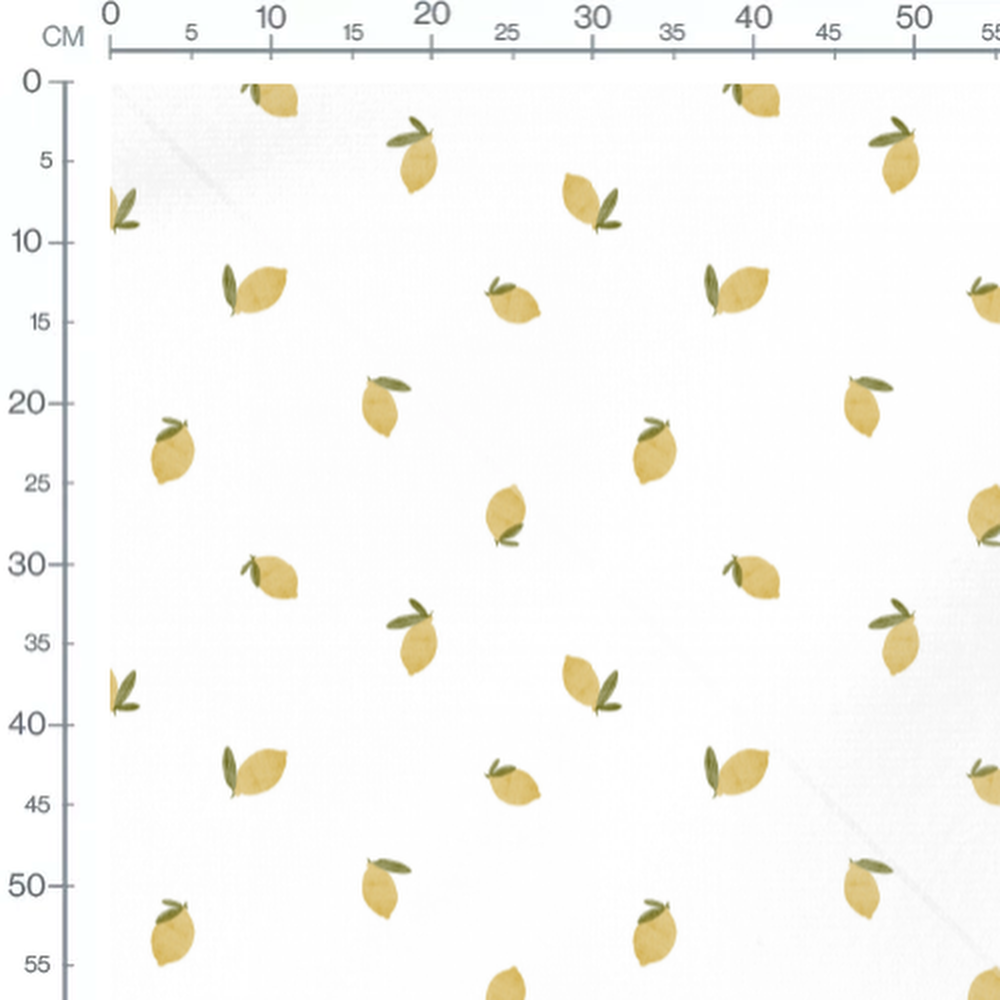 Tissu - Citrons et feuilles vertes 2