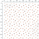 Tissu - Pois marron et orange