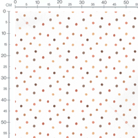 Tissu - Pois marron et orange
