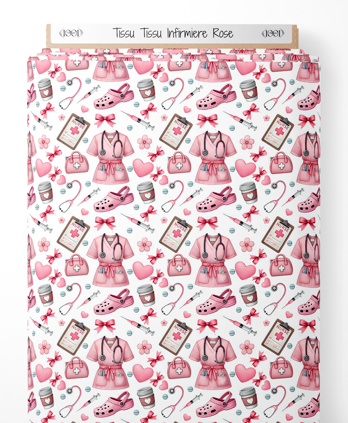 Tissu - Tissu Infirmiere Rose