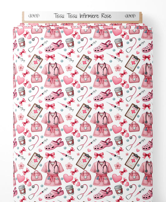 Tissu - Tissu Infirmiere Rose