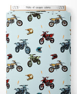 Tissu - Motos et casques colorés