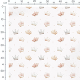 Tissu - Couronnes et fleurs pastel