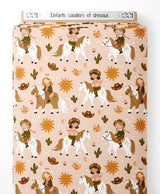 Tissu - Enfants cavaliers et chevaux