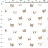 Tissu - Visages de chats mignons