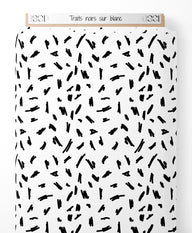 Tissu - Traits noirs sur blanc