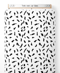Tissu - Traits noirs sur blanc