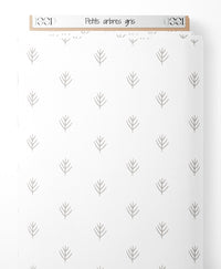 Tissu - Petits arbres gris