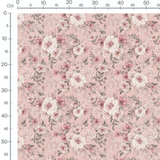 Tissu - Fleurs roses et blanches 4