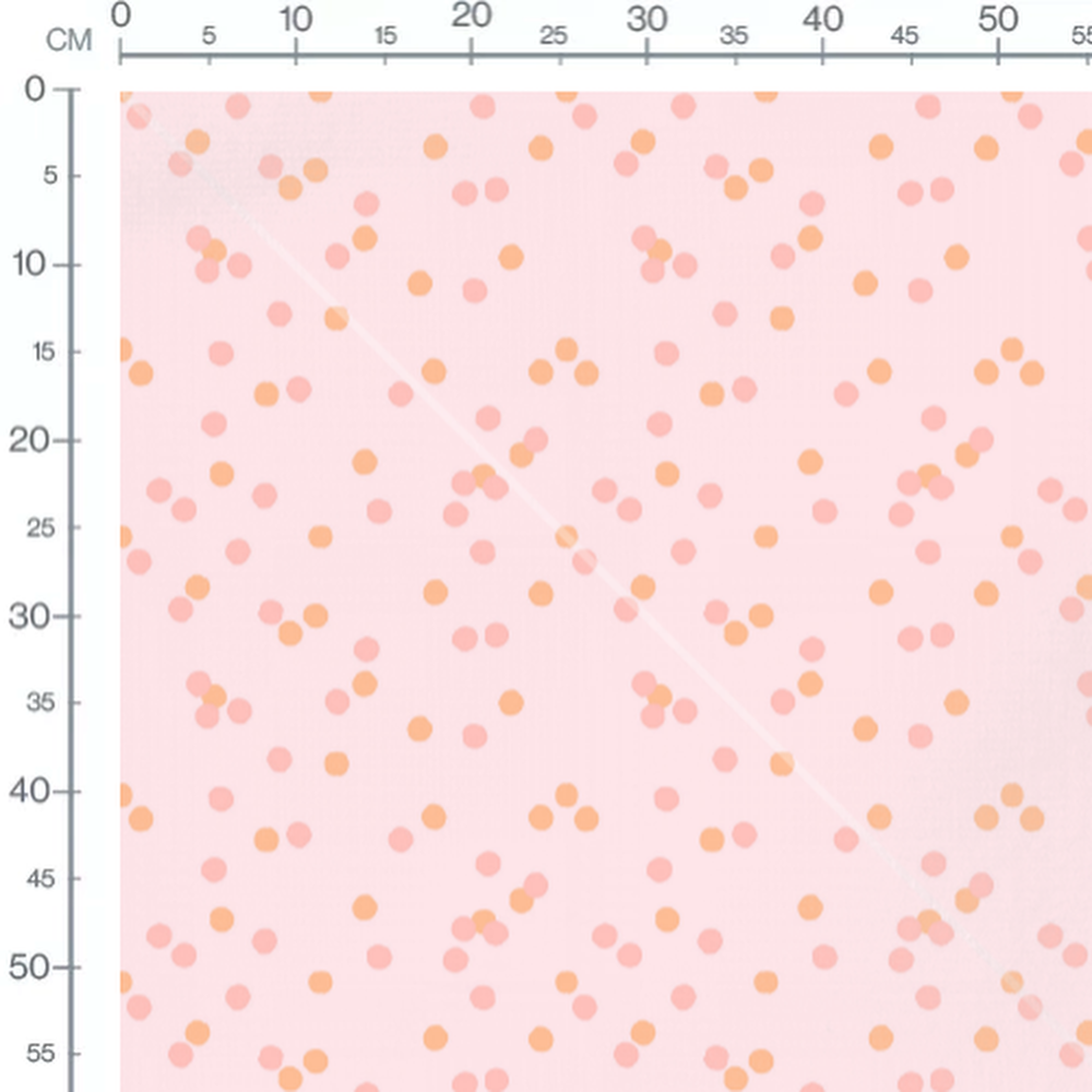 Tissu - Pois roses sur fond clair