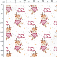 Tissu - renne de Noel pull rose