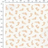 Tissu - Lapins beige avec rubans jaunes