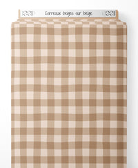 Tissu - Carreaux beiges sur beige
