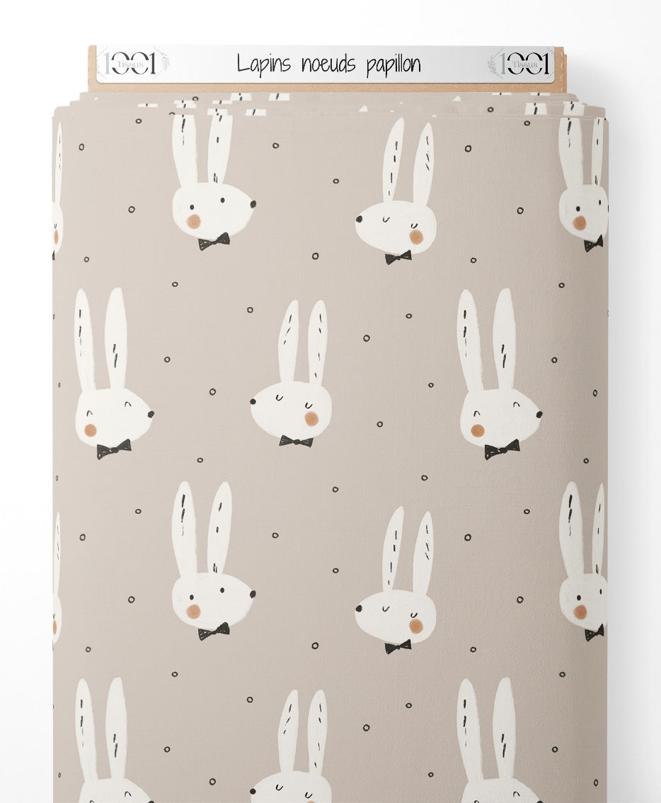 Tissu - Lapins nœuds papillon