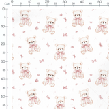 Tissu - Oursons blancs sur fond clair