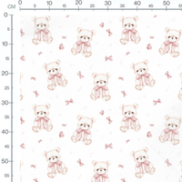 Tissu - Oursons blancs sur fond clair