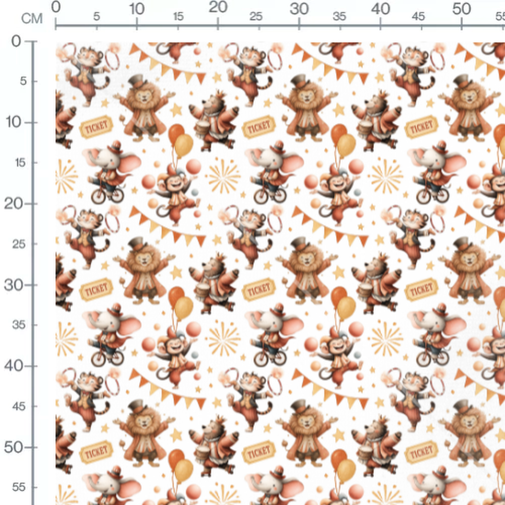 Tissu - Éléphants chapeaux nuageux