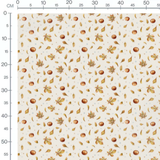 Tissu - Feuilles brunes sur beige 2