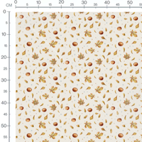 Tissu - Feuilles brunes sur beige 2