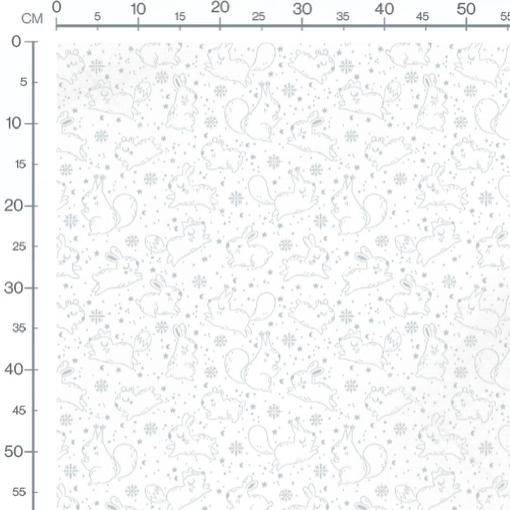 Tissu - Animaux mignons et étoiles