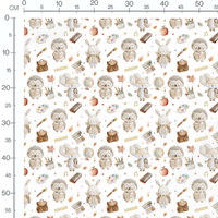 Tissu - Hérissons et lapins écoliers
