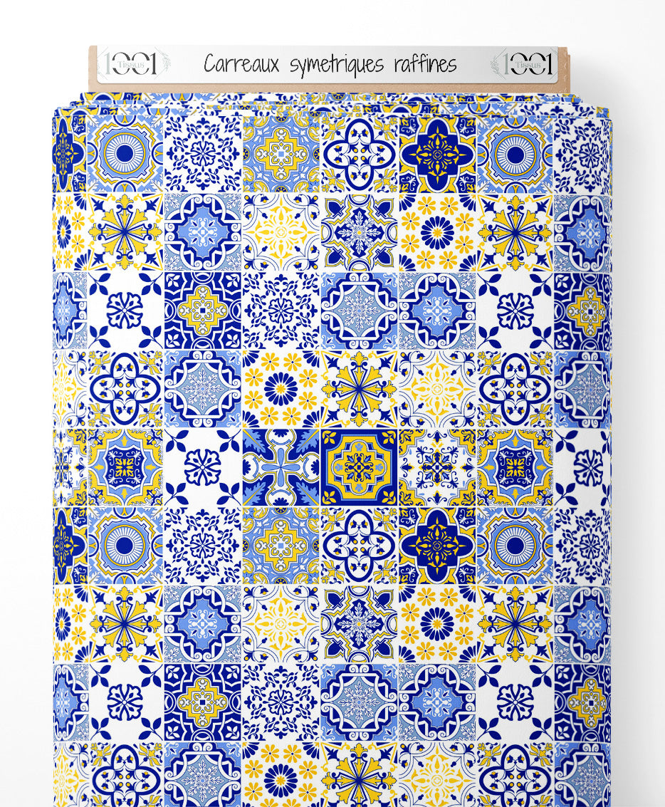 Tissu - Carreaux symétriques raffinés