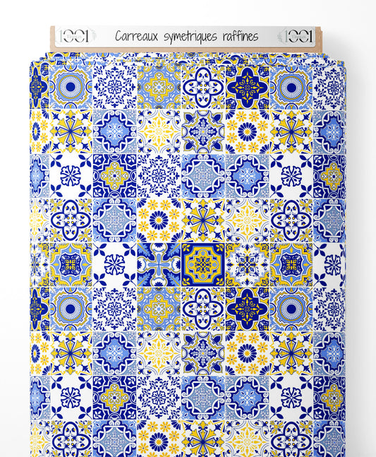 Tissu - Carreaux symétriques raffinés