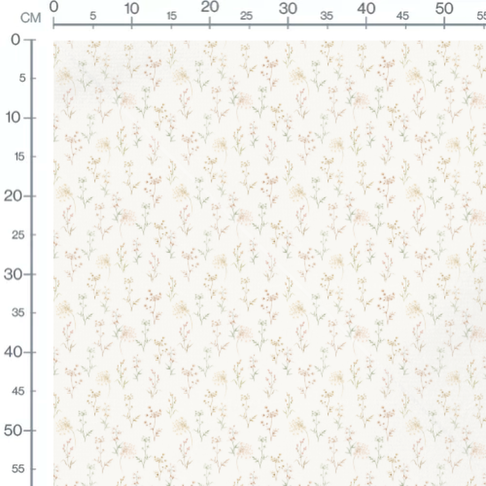 Tissu - Fleurs pastel sur fond blanc 3