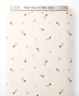Tissu - Fleurs roses et feuilles douces
