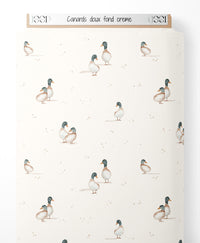Tissu - Canards doux sur fond crème