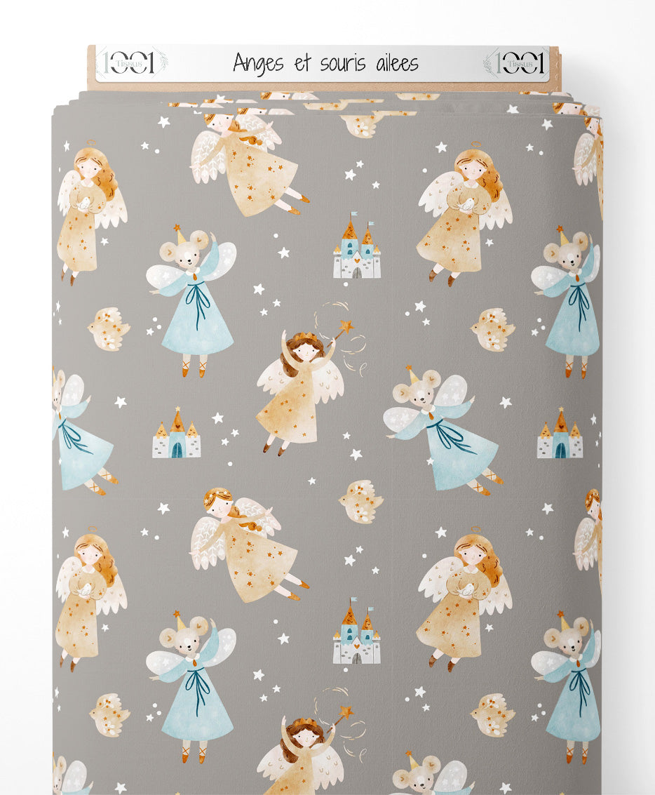 Tissu - Anges et souris ailées