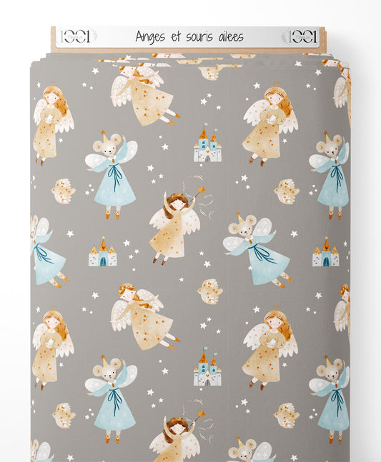 Tissu - Anges et souris ailées