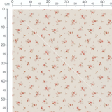 Tissu - Fleurs roses et blanches fines