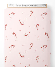 Tissu - Sucres d'orge sur rose pâle 2