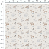 Tissu - Animaux polaires sur fond beige