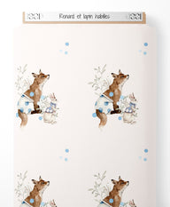 Tissu - Renard et lapin habillés