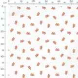 Tissu - Renards marron sur fond blanc
