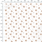 Tissu - Oursons et feuilles aquarelle
