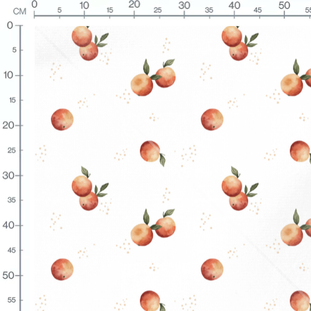 Tissu - Oranges aquarelle sur fond blanc