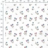 Tissu - Fleurs pastel sur fond blanc 6
