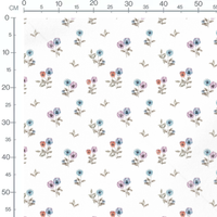 Tissu - Fleurs pastel sur fond blanc 6