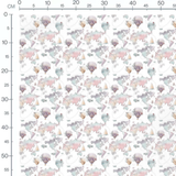 Tissu - Moutons et montgolfières pastel