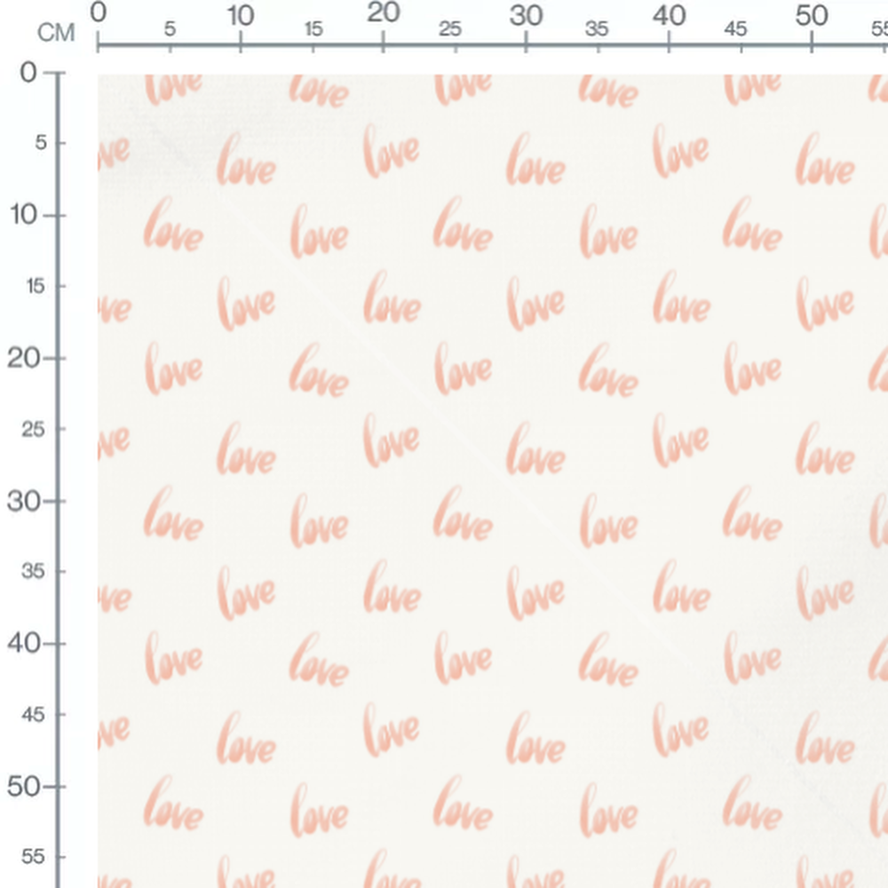 Tissu - Mot love rose pâle