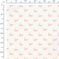 Tissu - Mot love rose pâle