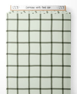 Tissu - Carreaux verts sur fond clair