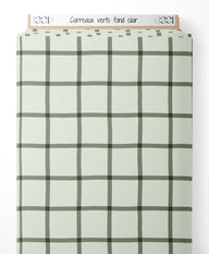 Tissu - Carreaux verts sur fond clair