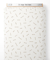 Tissu - Os beige sur fond blanc