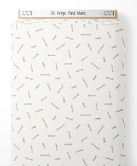 Tissu - Os beige sur fond blanc