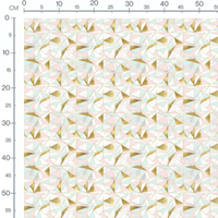 Tissu - Triangles pastel et dorés